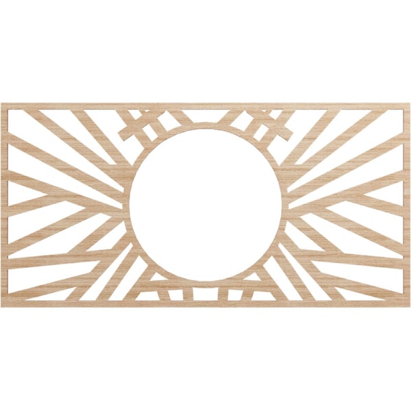 Ekena Millwork Hoover Wood Fretwork Pierced Ceiling Medallion, Alder, 26"W x 13"H x 9 5/8"ID x 1/4"T CMWP26X13X0250HOAL - main